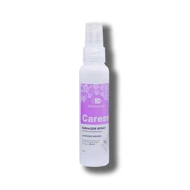Caress Sanitizer Spray with Natural Disinfectants, Lavender Woods, 50ml, by Beautederm