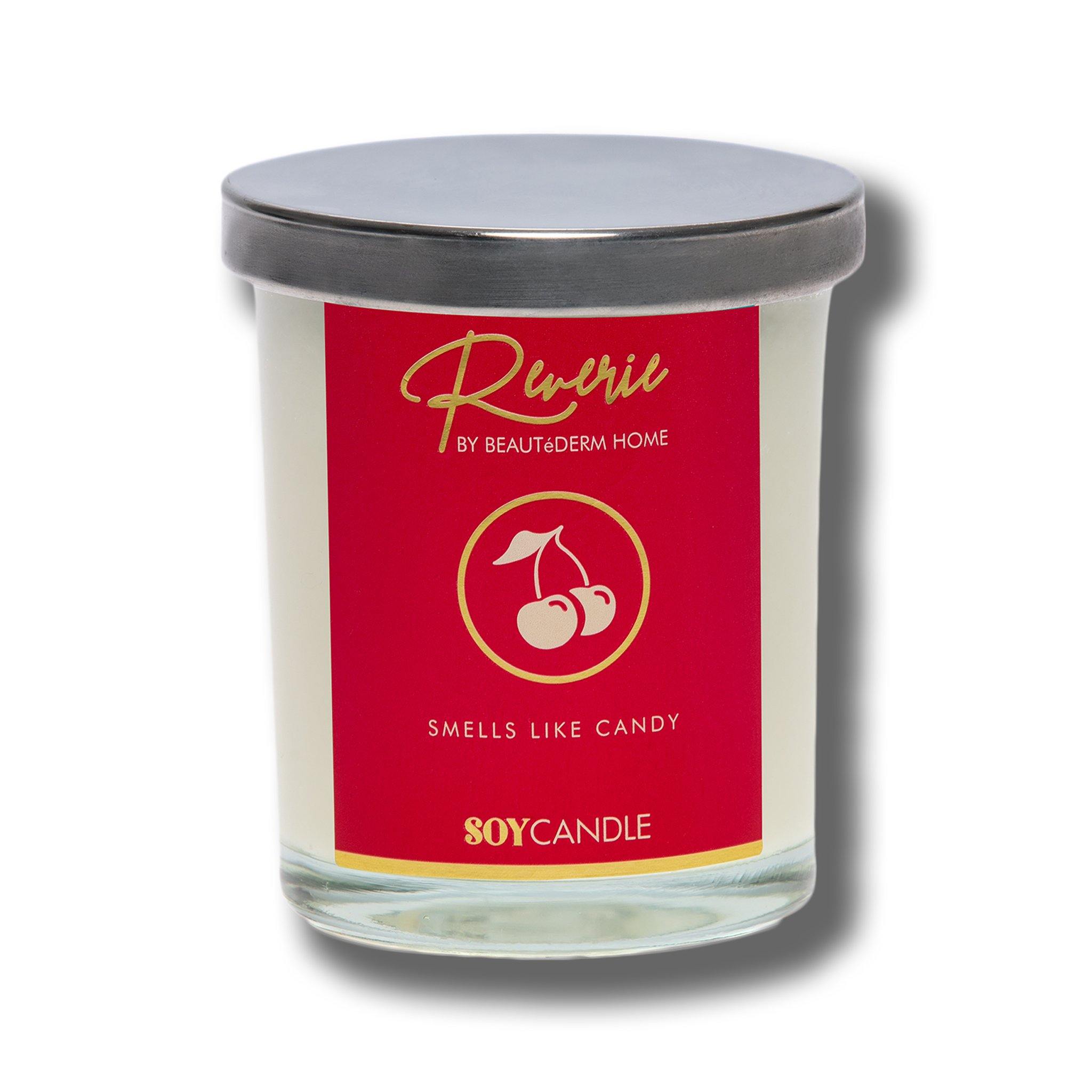Soy Candle, Smells Like Candy (Cherry Scent), Reverie  by Beautederm Home